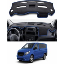 E-BİZ Mercedes-Benz - Vito W447 (2014+) Uyumlu Torpido Koruma Kılıfı - Mavi Şeritli