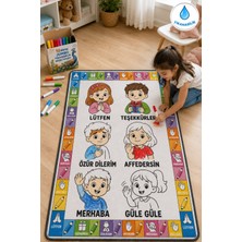 Nizal Home Eğitici Yıkanabilir Tekrar Boyanabilir Çocuk Odası Oyun Matı Boyama Halısı Boya Kalem Seti Hediye