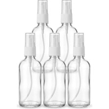 Die Grup Smartizi 5'li Boş Sprey Şişe Seti (100 Ml) - Seyahat, Dezenfektan ve Kolonya Için Şeffaf Fısfıs Şişe