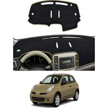E-BİZ Nissan - Micra-March K12 (2003-2010) Uyumlu Torpido Koruma Kılıfı - Taba Şeritli