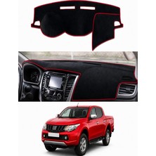 E-BİZ Mitsubishi - L200 (2015-2021) Uyumlu Torpido Koruma Kılıfı - Kırmızı Şeritli
