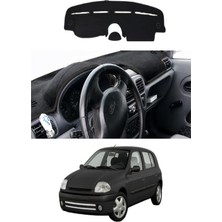 E-BİZ Renault - Clio 2 Airbagli (1998-2012) Uyumlu Torpido Koruma Kılıfı - Siyah Şeritli