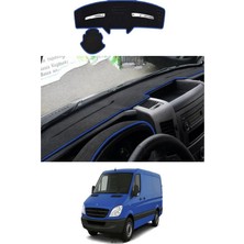 E-BİZ Mercedes-Benz - Sprinter W906 (2006-2018) Uyumlu Torpido Koruma Kılıfı - Mavi Şeritli