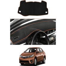 E-BİZ Toyota - Corolla (2012-2018) Uyumlu Torpido Koruma Kılıfı - Kahverengi Şeritli