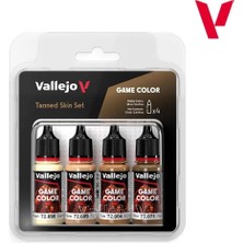 Vallejo 72380 4X18 Ml. Tanned Skin, Game Color Serisi Model Boyası Seti