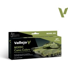 Vallejo 71202 8X18 Ml. Merdc Camo Colors, Model Air Serisi Model Boyası Seti