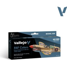 Vallejo 71163 8X18 Ml. Raf Colors Desert Scheme & M.t.o. 1940-1945, Model Air Serisi Model Boyası Seti