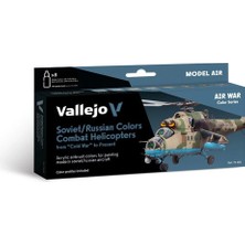 Vallejo 71601 8X18 Ml. Soviet/russian Colors Combat Helicopters Post Wwıı To Present, Model Air Serisi Model Boyası Seti