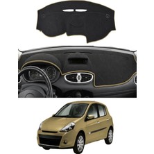 E-BİZ Renault - Clio 3 (2005-2012) Uyumlu Torpido Koruma Kılıfı - Taba Şeritli