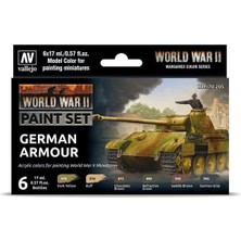 Vallejo 70205 6X18 Ml. German Armour, Model Color Serisi Model Boyası Seti