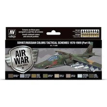 Vallejo 71608 8X18 Ml. Soviet/russian Colors Tactical Schemes 19781989 (Part Iı), Model Air Serisi Model Boyası Seti