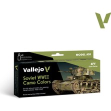 Vallejo 71188 8X18 Ml. Soviet Wwıı Camo Colors, Model Air Serisi Model Boyası Seti