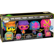 Funko Pop 4-Pack Black Panther: Wakanda Forever (Special Edition) ( Blacklight) 4lü Paket Figür