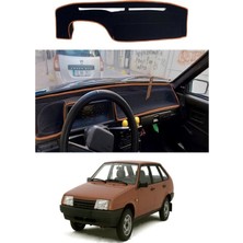 E-BİZ Lada - Samara Karburetorlu (1984-2004) Uyumlu Torpido Koruma Kılıfı - Kahverengi Şeritli