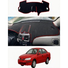E-BİZ Nissan - Almera Kapakli (2000-2007) Uyumlu Torpido Koruma Kılıfı - Kırmızı Şeritli