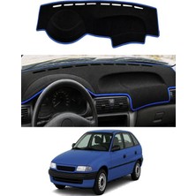 E-BİZ Opel - Astra F Airbagsiz (1991-1998) Uyumlu Torpido Koruma Kılıfı - Mavi Şeritli