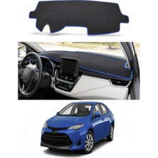 E-BİZ Toyota - Corolla Hayalet Ekranli (2018+) Uyumlu Torpido Koruma Kılıfı - Mavi Şeritli