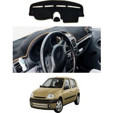 E-BİZ Renault - Symbol-Clio 2 Airbagli (1999-2008) Uyumlu Torpido Koruma Kılıfı - Taba Şeritli