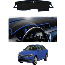 E-BİZ Volkswagen - Passat B7 (2010-2015) Uyumlu Torpido Koruma Kılıfı - Mavi Şeritli