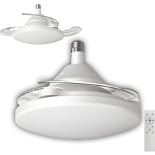 Cata CT-1156 Dolunay Fan Dimlenebilir LED Işıklı Hayalet Pervaneli Tavan Vantilatörü E27 Kumandalı 3 Renk Işık 72W