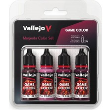 Vallejo 72388 4X18 Ml. Magenta Color, Game Color Serisi Model Boyası Seti