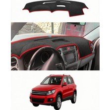 E-BİZ Volkswagen - Tiguan (2007-2015) Uyumlu Torpido Koruma Kılıfı - Kırmızı Şeritli