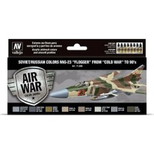 Vallejo 71606 8X18 Ml. Soviet/russian Colors MIG23 Flogger From 70's To 90's, Model Air Serisi Model Boyası Seti
