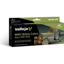 Vallejo 71622 8X18 Ml. Wwıı British Colors Africa 1939-1943, Model Air Serisi Model Boyası Seti