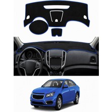 E-BİZ Chevrolet - Cruze (2012+) Uyumlu Torpido Koruma Kılıfı - Mavi Şeritli