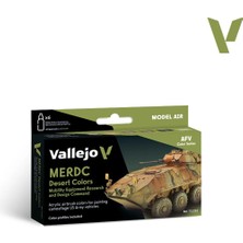 Vallejo 71212 6X18 Ml. Merdc Desert Colors, Model Air Serisi Model Boyası Seti