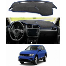 E-BİZ Volkswagen - Tiguan (2016+) Uyumlu Torpido Koruma Kılıfı - Mavi Şeritli