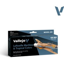 Vallejo 71164 8X18 Ml. Luftwaffe Maritime & Tropical Colors, Model Air Serisi Model Boyası Seti