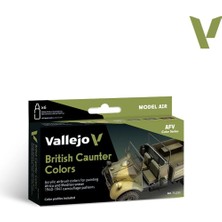 Vallejo 71211 6X18 Ml. British Caunter Colors, Model Air Serisi Model Boyası Seti