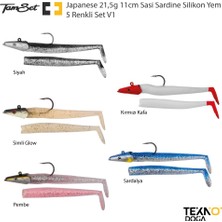 Effe Tamset Japanese 21.5g 11CM Sasi Sardine Silikon Yem 5 Renkli Set V1