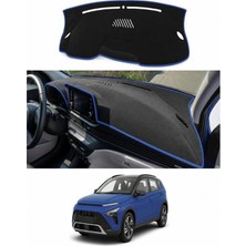 E-BİZ Hyundai - Bayon (2021+) Uyumlu Torpido Koruma Kılıfı - Mavi Şeritli