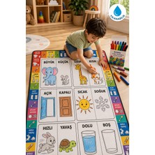 Nizal Home Eğitici Yıkanabilir Tekrar Boyanabilir Çocuk Odası Oyun Matı Boyama Halısı Boya Kalem Seti Hediye
