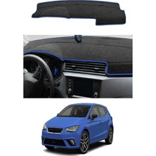 E-BİZ Seat - Ibiza (2017+) Uyumlu Torpido Koruma Kılıfı - Mavi Şeritli