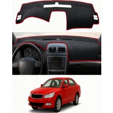 E-BİZ Skoda - Octavia (2004-2013) Uyumlu Torpido Koruma Kılıfı - Kırmızı Şeritli