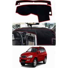 E-BİZ Ssangyong - Kyron (2005-2015) Uyumlu Torpido Koruma Kılıfı - Kırmızı Şeritli