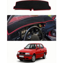 E-BİZ Volkswagen - Vento (1992-1998) Uyumlu Torpido Koruma Kılıfı - Kırmızı Şeritli