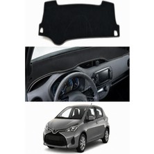 E-BİZ Toyota - Yaris (2011-2019) Uyumlu Torpido Koruma Kılıfı - Gri Şeritli