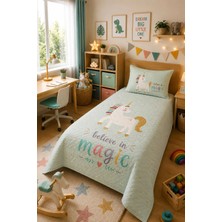 Evdek Bebek ve Çocuk Odası Magicbloom – Unicorn Tek Kişilik Pike Takımı 160X230 cm 6ETD18