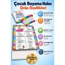 Nizal Home Eğitici Yıkanabilir Tekrar Boyanabilir Çocuk Odası Oyun Matı Boyama Halısı Boya Kalem Seti Hediye