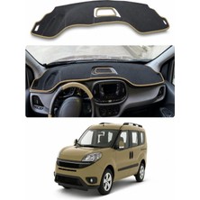 E-BİZ Fiat - Doblo (2015-2022) Uyumlu Torpido Koruma Kılıfı - Taba Şeritli