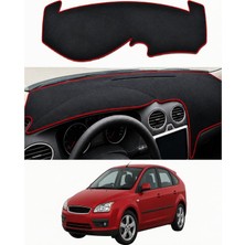 E-BİZ Ford - Focus 2 (2004-2011) Uyumlu Torpido Koruma Kılıfı - Kırmızı Şeritli