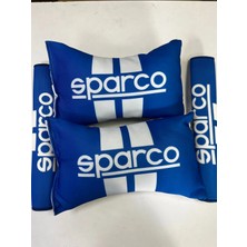 Şimika Mavi Sparco Ikili Yastık ve Kemer Kılıfı Seti