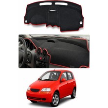 E-BİZ Chevrolet - Kalos (2003-2008) Uyumlu Torpido Koruma Kılıfı - Kırmızı Şeritli