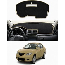 E-BİZ Mazda - 3 (2003-2009) Uyumlu Torpido Koruma Kılıfı - Taba Şeritli