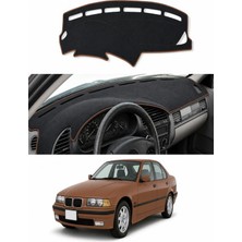 E-BİZ Bmw 3 Serisi 1990-2000 Uyumlu Torpido Koruma Kılıfı - Kahverengi Şeritli