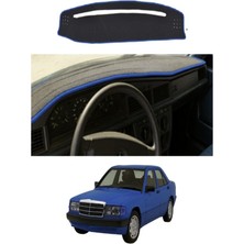 E-BİZ Mercedes-Benz - 190 W201 (1982-1993) Uyumlu Torpido Koruma Kılıfı - Mavi Şeritli